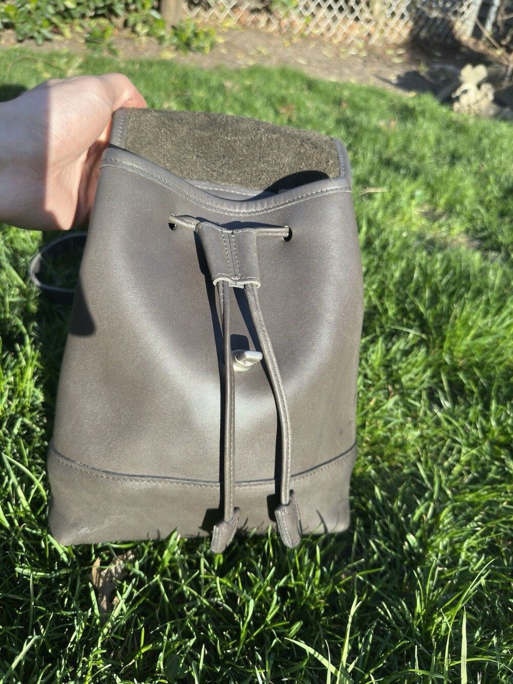 Vintage Coach Daypack 9960 Grey Leather Bag Nickel Hardware 90s Costa Rica - Picture 4 of 15